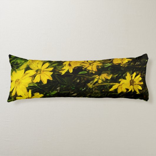 Coussins Longs Arrowleaf Fleur sauvage Jaune Arrowley Abstrait (Devant)