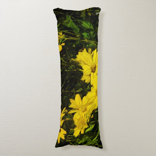 Coussins Longs Arrowleaf Fleur sauvage Jaune Arrowley Abstrait (Devant (Vertical))