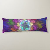 Coussins Longs Art abstrait fractal de fleurs psychédéliques colo (Dos)