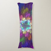 Coussins Longs Art abstrait fractal de fleurs psychédéliques colo (Devant (Vertical))