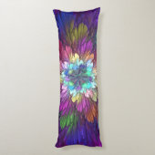 Coussins Longs Art abstrait fractal de fleurs psychédéliques colo (Dos (Vertical))