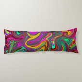 Coussins Longs Art Abstrait Rose Chaud Marbré et Vert Mousse de M (Dos)