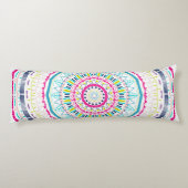 Coussins Longs Art de mandala coloré vibrant (Dos)