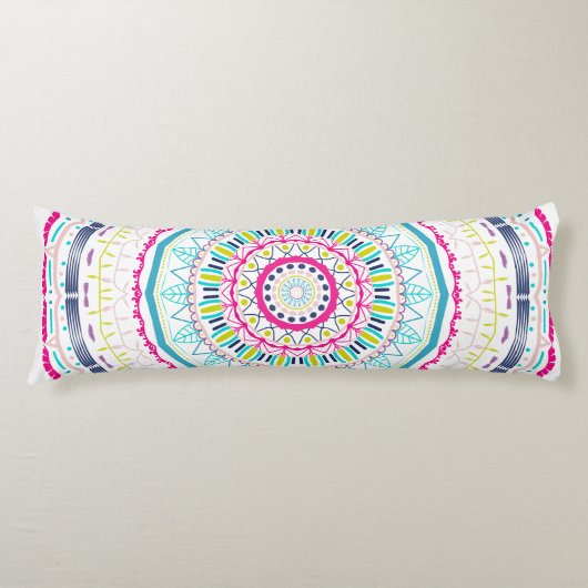 Coussins Longs Art de mandala coloré vibrant (Devant)