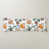 Coussins Longs Art de trait dessin chats et fleurs (Devant)