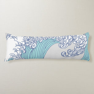 Coussins Longs Art de vague de surf Ukiyo-e japonais vintage de l