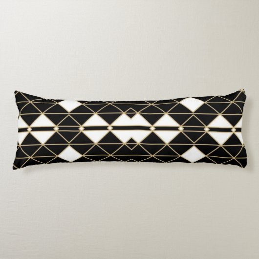 Coussins Longs Art Deco Black and Gold Geometric luxury (Devant)