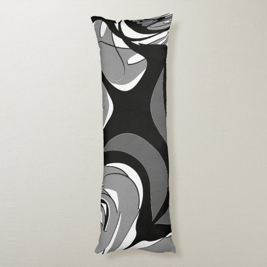 Coussins Longs Art en forme noir et blanc (Dos (Vertical))