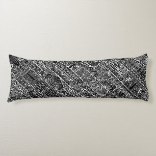 Coussins Longs Art Géométrique Noir Et Blanc 2