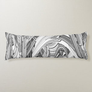 Coussins Longs Art moderne créatif noir et blanc