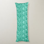 Coussins Longs Art Nouveau Carnation Damask, Turquoise (Dos (Vertical))
