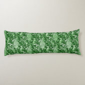 Coussins Longs Art Nouveau Peacock Imprimer, Vert Forêt (Dos)