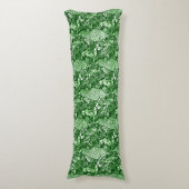 Coussins Longs Art Nouveau Peacock Imprimer, Vert Forêt (Devant (Vertical))