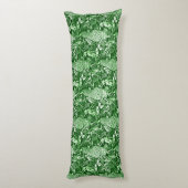 Coussins Longs Art Nouveau Peacock Imprimer, Vert Forêt (Dos (Vertical))