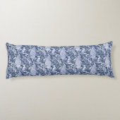 Coussins Longs Art Nouveau Peacock Print, Navy et White (Dos)