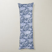 Coussins Longs Art Nouveau Peacock Print, Navy et White (Dos (Vertical))