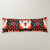 Coussins Longs Art populaire de renard scandinave (Dos)