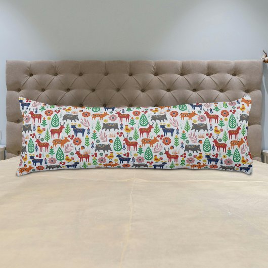 Coussins Longs Art populaire scandinave Boho nordique Motif moder