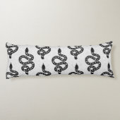 Coussins Longs Art populaire texturé grunge sorcière serpent noir (Dos)