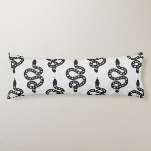 Coussins Longs Art populaire texturé grunge sorcière serpent noir