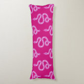 Coussins Longs Art populaire texturé grunge sorcière serpent rose (devant Vertical)