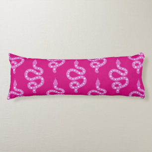 Coussins Longs Art populaire texturé grunge sorcière serpent rose
