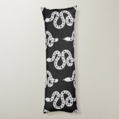Coussins Longs Art populaire texturé grungy sorcière serpent blan (Dos (Vertical))