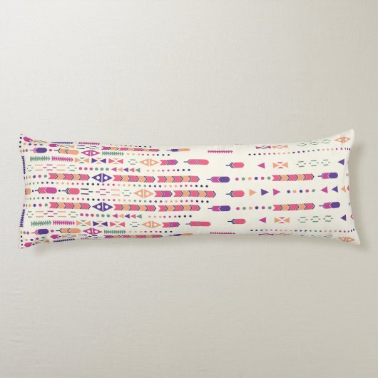 Coussins Longs Art Populaire Tribal En Motif Structuré (Dos)