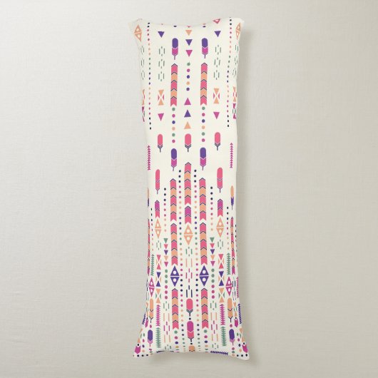 Coussins Longs Art Populaire Tribal En Motif Structuré (Devant (Vertical))