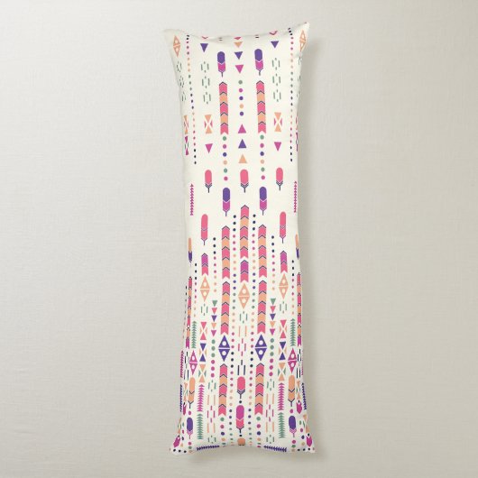 Coussins Longs Art Populaire Tribal En Motif Structuré (Dos (Vertical))