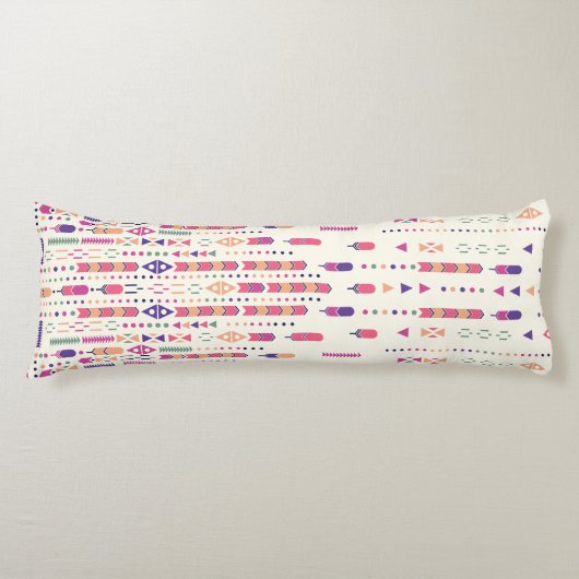 Coussins Longs Art Populaire Tribal En Motif Structuré (Devant)