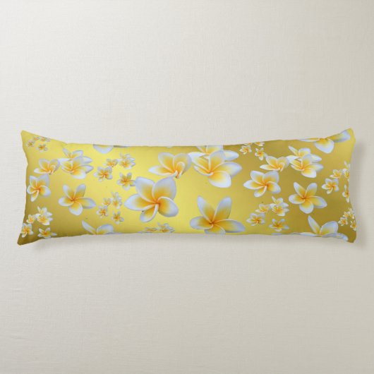 Coussins Longs asiatique, jaune, blanc, fleur, brillant, or, flor (Devant)