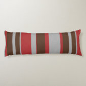 Coussins Longs Asymmetric Stripes Horizontal Lines Gray Red Brown (Dos)