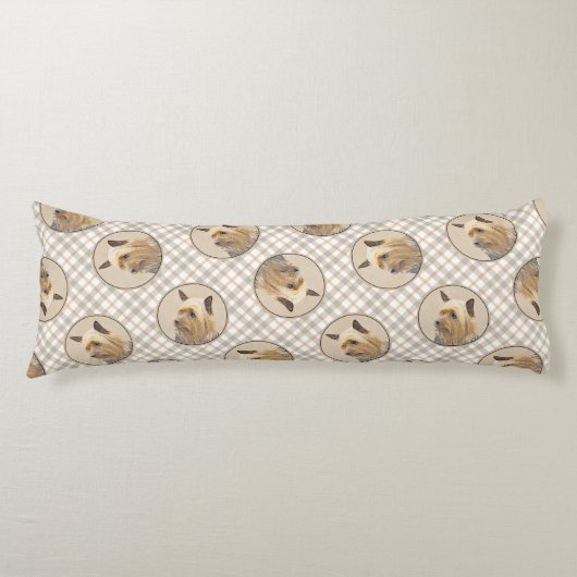 Coussins Longs Australian Silky Terrier Peinture Original Chien A (Devant)