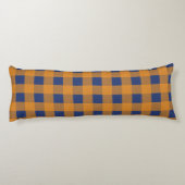 Coussins Longs Automne Automne Orange Bleu Plaid Motif (Dos)