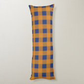 Coussins Longs Automne Automne Orange Bleu Plaid Motif (Dos (Vertical))