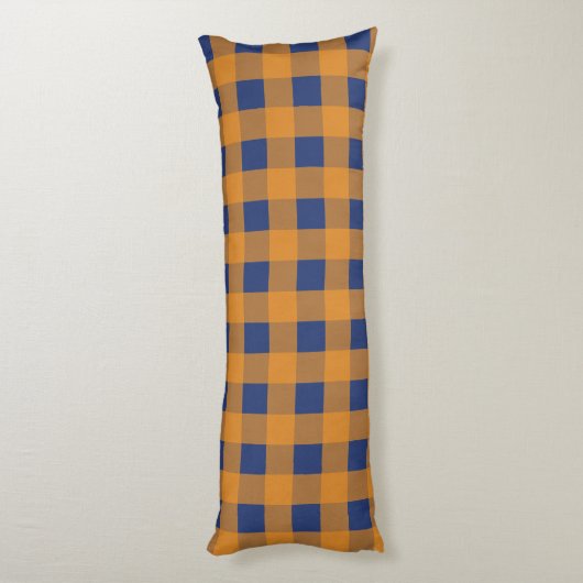 Coussins Longs Automne Automne Orange Bleu Plaid Motif (Dos (Vertical))