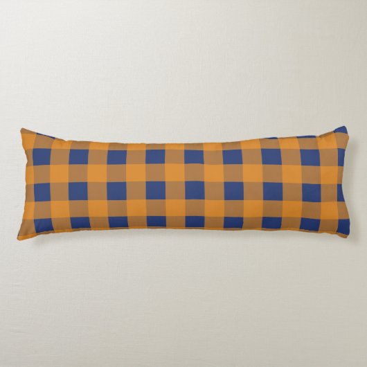 Coussins Longs Automne Automne Orange Bleu Plaid Motif (Devant)