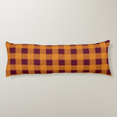 Coussins Longs Automne Automne Orange Burgundy Plaid Motif (Dos)