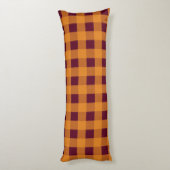 Coussins Longs Automne Automne Orange Burgundy Plaid Motif (Dos (Vertical))