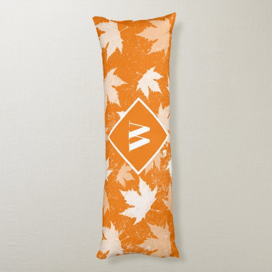 Coussins Longs Automne Feuilles Motif Monogramme (Dos (Vertical))