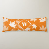 Coussins Longs Automne Feuilles Motif Monogramme (Devant)