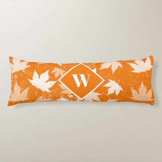 Coussins Longs Automne Feuilles Motif Monogramme (Devant)
