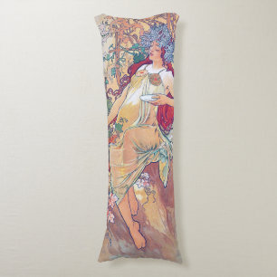 Coussins Longs Automne (Quatre Saisons), Alphonse Mucha