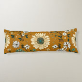 Coussins Longs Automne Retro Boho Mustard Motif (Dos)