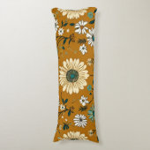 Coussins Longs Automne Retro Boho Mustard Motif (Devant (Vertical))