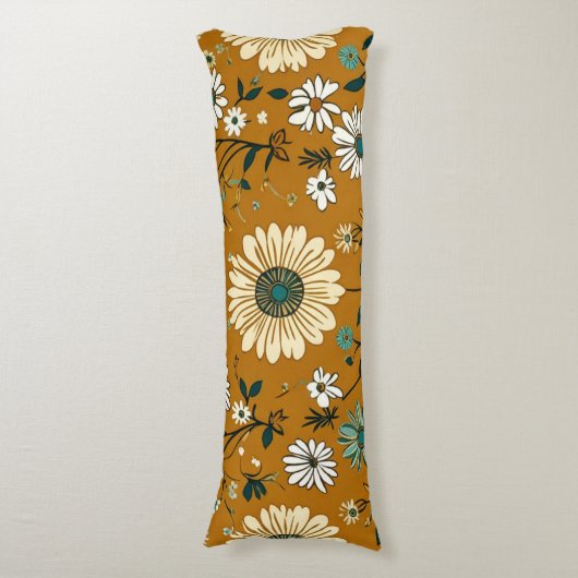 Coussins Longs Automne Retro Boho Mustard Motif (Devant (Vertical))