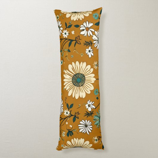 Coussins Longs Automne Retro Boho Mustard Motif (Dos (Vertical))