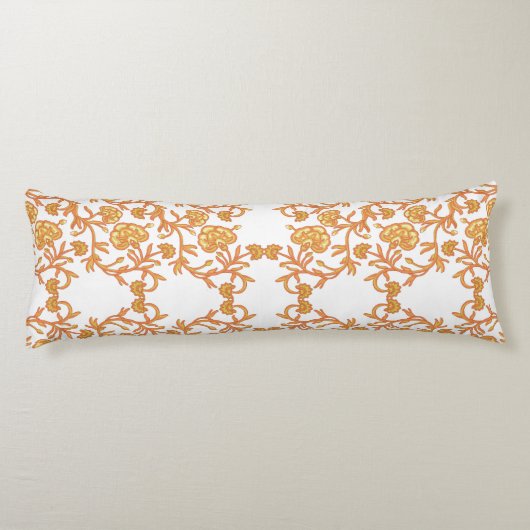 Coussins Longs avec fond d'écran orange et blanc élégant (Dos)