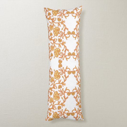 Coussins Longs avec fond d'écran orange et blanc élégant (Dos (Vertical))